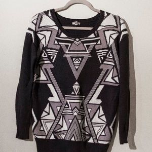 Geometric Print Sweater